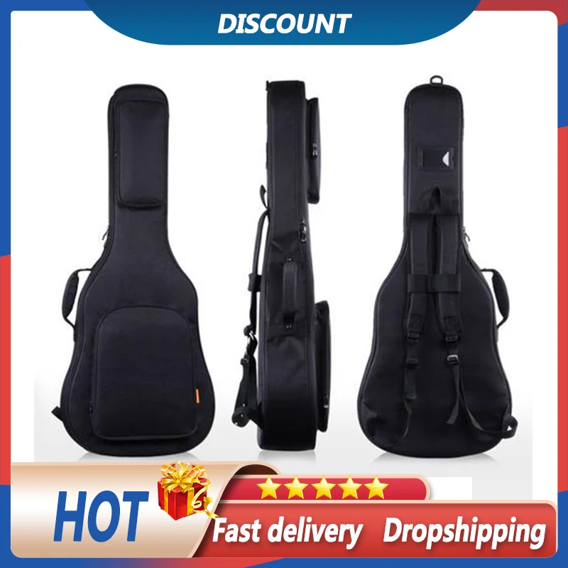 IRIN 39/40/41 Inch Acoustic Classical Guitar Bag Case Backpack Adjustable Shoulder Strap Portable Thicken Padded Black