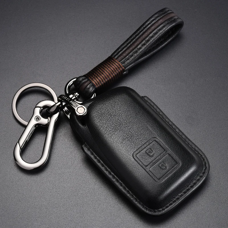 2 button Black rope Италия натуральная кожа высокое качество чехол для ключа автомобиля подходит для LEXUS ES RX NX GS IS LX аксессуары для стайлинга автомобилей - Название цвета: 2 button Black rope