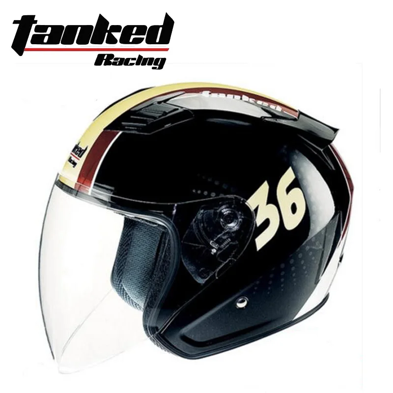Новые рыцарские защиты Tanked Racing половина уход за кожей лица мотоциклетный шлем ABS мотоциклетные шлемы ПК линза козырек Four seasons универсальный - Цвет: Коричневый