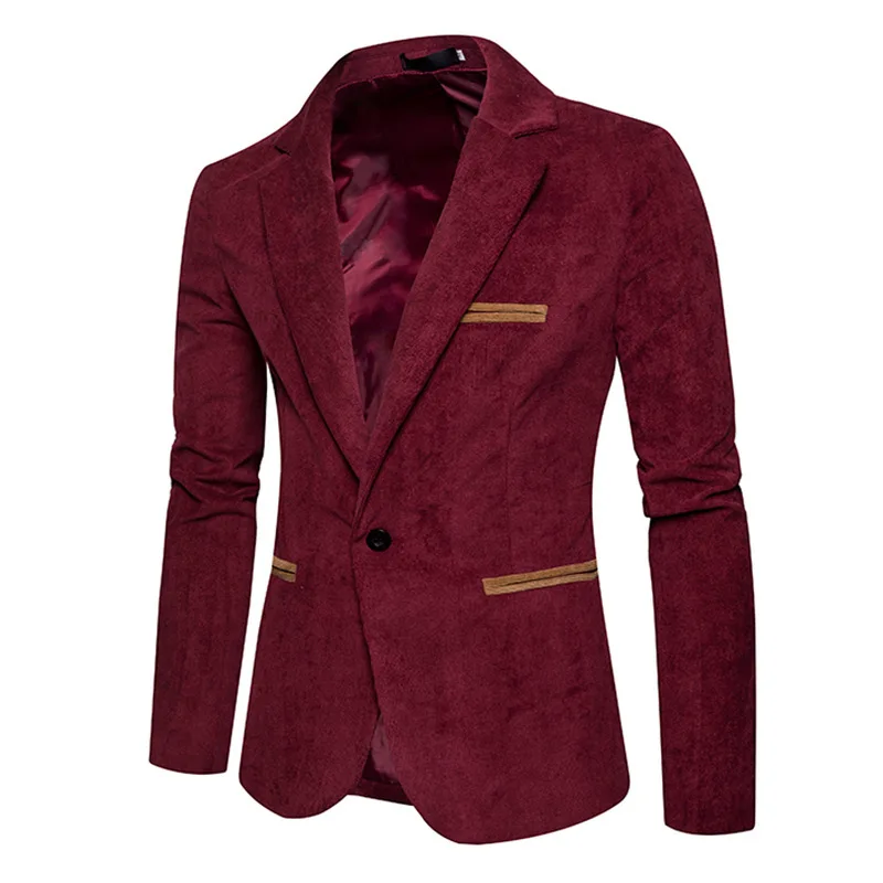 Men's Casual Suit New Fashion Men's Corduroy Color Leisure Small Suit Jacket Mens Suits Blazers Men Casual Blazer Mens Blazer