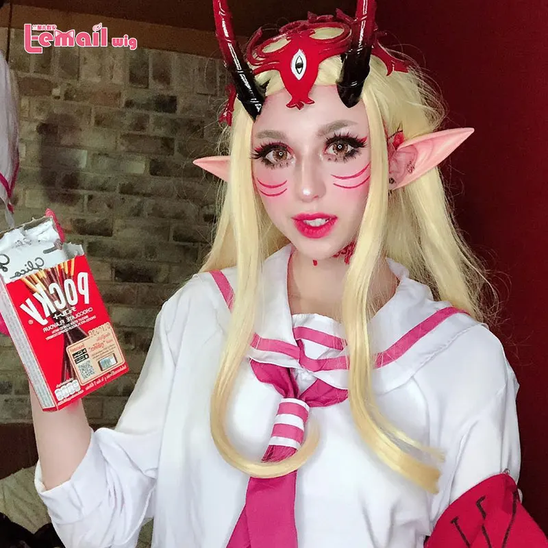 Парик L email Fate Grand Order Ibaraki Douji парики для косплея FGO Косплей желтый длинный прямой