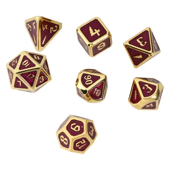 

7 Pcs Zinc Alloy Polyhedron Dices Multi-Faceted Dices Numbers Dice For Entertainment Board Games Party Game