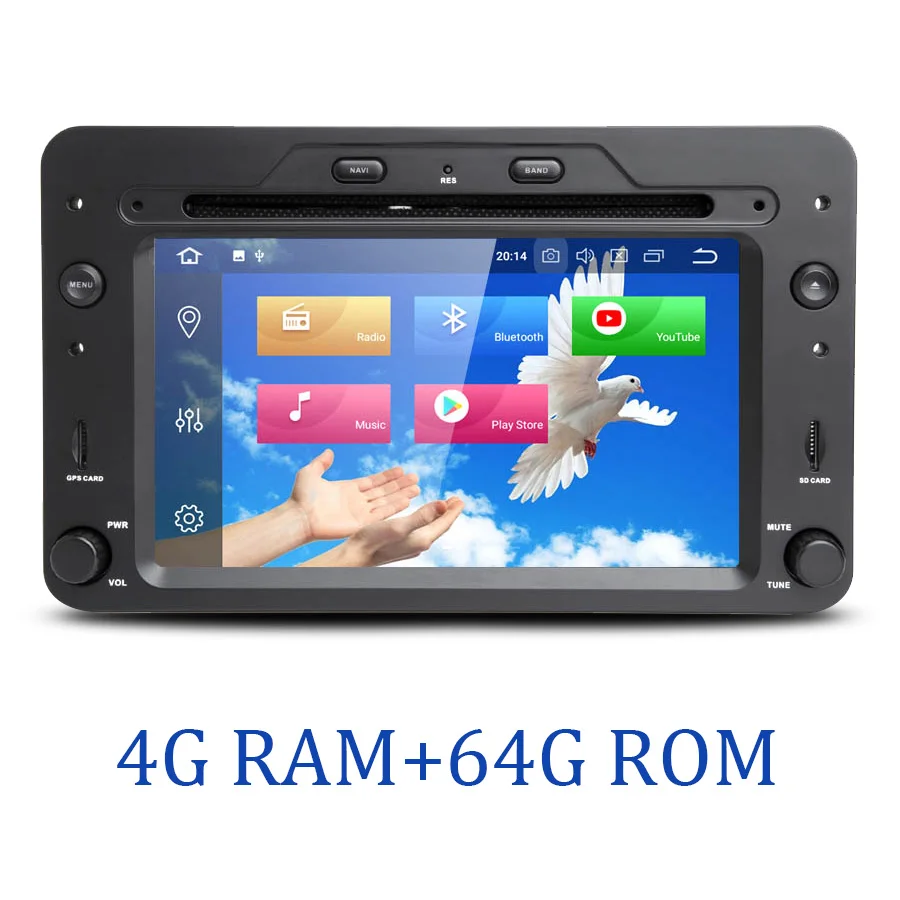 Автомобильный dvd-плеер DSP ips 4 Гб+ 64 ГБ+ 8 ядерный Android 9,0 gps карта RDS радио Bluetooth 4,2 для Alfa Romeo Brera 159 Sportwagon Spider - Цвет: The unit