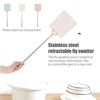 

Fly Swatter Bug Zapper Long Handle Anti Insect Mosquito Garden PE Manual Type Swat Home Summer Pest Control Portable Extendable