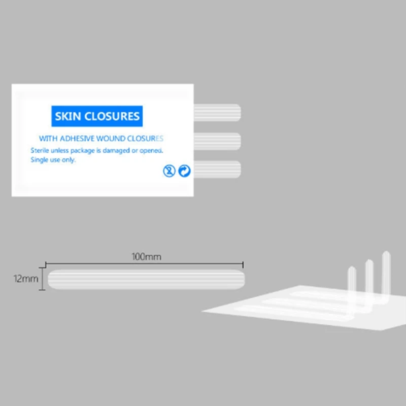10 упаковок/партия, медицинская хирургическая клейкая лента, не нужно шовывать кожу, закрывающие полоски 12*100 мм