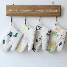 1 шт. хлопчатобумажная печь рукавица жаростойкая для приготовления пищи перчатки для микроволновой печи принадлежности утолщение кухня Нескользящая