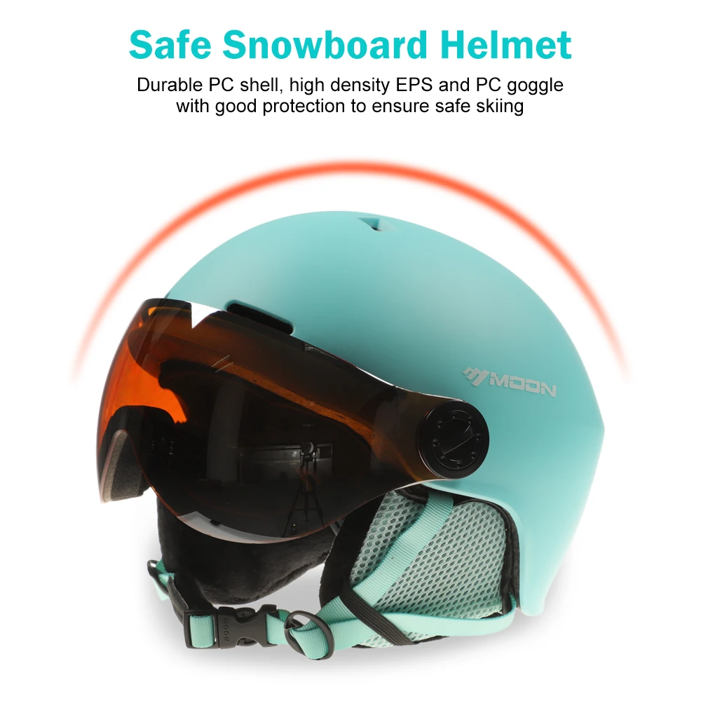 Half-covered unisex Snowboard Helmet with Earmuff Goggle Men Women Safety Skiing Helmet Professional Skiing Snow Sports Helmet