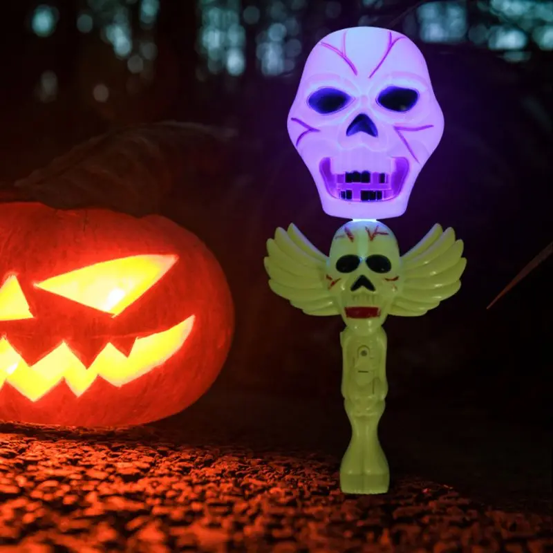 Светящийся череп Призрак волшебная палочка встряхнуть палку с светодиодный светильник крик звук для Хэллоуина вечерние украшения детские игрушки R7RB