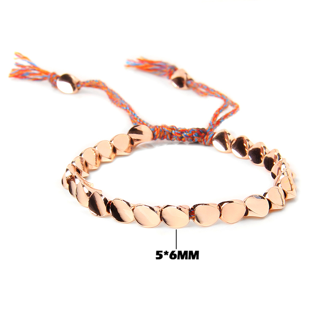 Tibetan Buddhist Copper Beads Bracelet Adjustable Braided Bracelets For Women Men Lucky Thread Bangles Vintage Jewelry