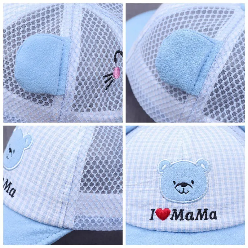 Cute Baby Hats Hat Baseball Cap Peak Print Boys casquette 0-16M Kids Bear enfant Girls Baby Embroidery Sunhat