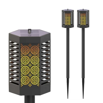 

2pcs Solar Flame Lamp Torch Light Waterproof Outdoor Solar Lawn Light Landscape Lamp Spotlight Path Garden Decor