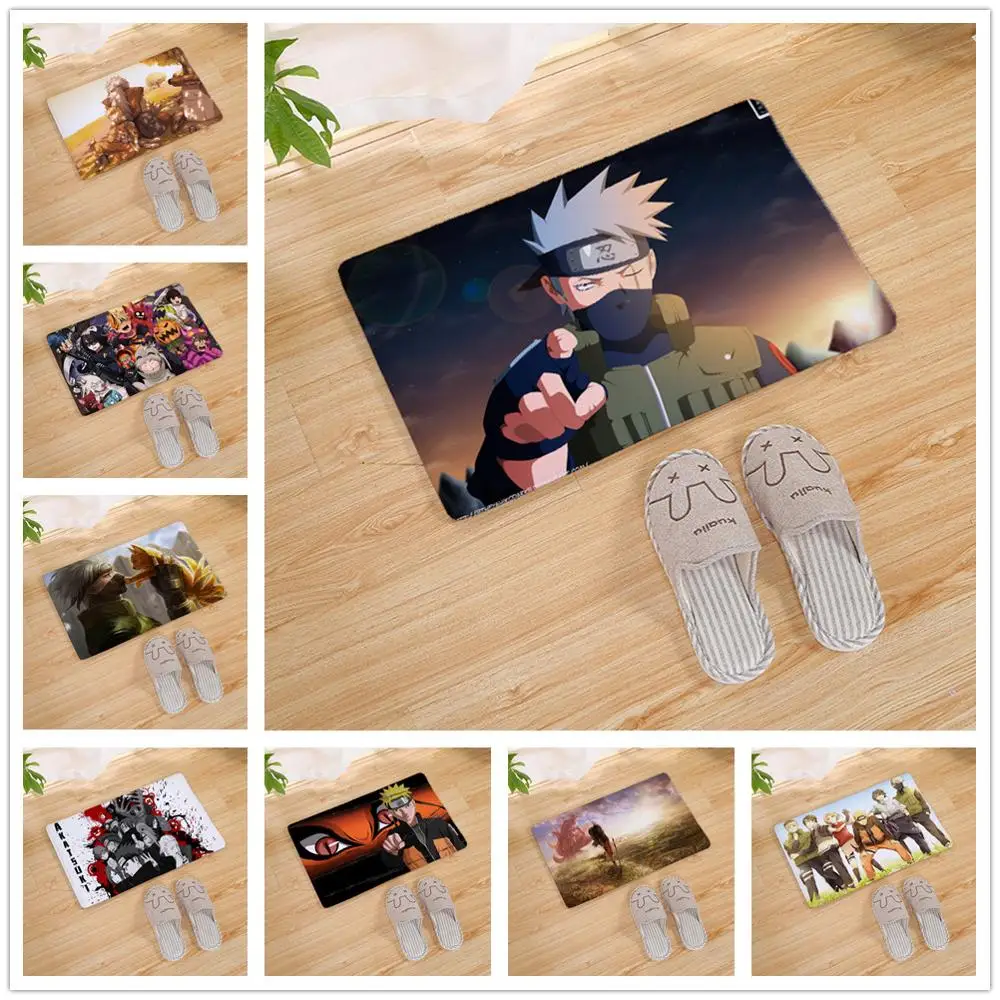 

Japanese Cartoon Anime Naruto Print Door Mat Kitchen Carpet Living Room Hallway Bathroom Entrance Non-slip Floor Mat