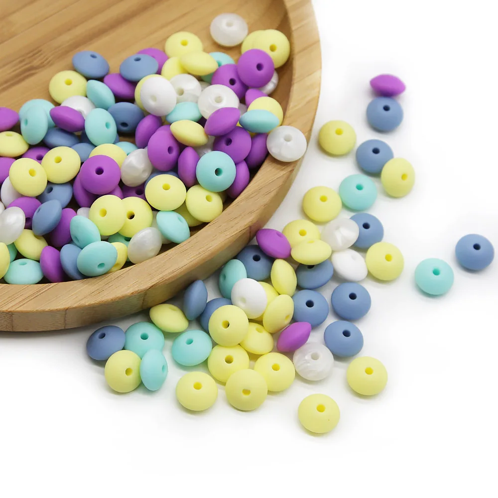 Cute-idea Baby Silicone Lentils Beads 100Pcs Baby Abacus Lentils teething beads infant Pacifier Chain Care toys Accessories gift 5