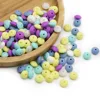 Cute-idea Baby Silicone Lentils Beads 100Pcs Baby Abacus Lentils teething beads infant Pacifier Chain Care toys Accessories gift 5
