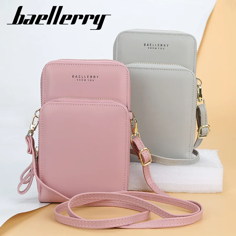 Baellerry-cartera de piel para mujer, cartera femenina de gran capacidad con cremallera, bolso para teléfono móvil, tarjetero, 2021