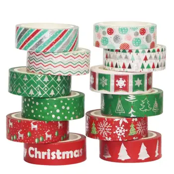 

Christmas Washi Tape Set Journal Adhesive Paper Tape Sticker DIY Scrap Booking Sticker Masking Tapes for Students Children