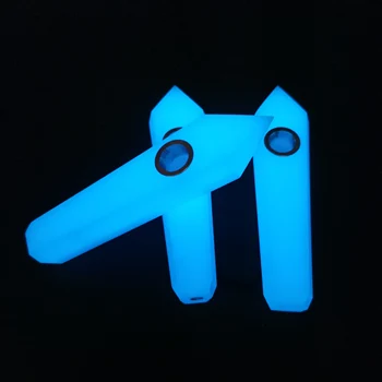 

Manufacturers wholesale sky blue luminous stone hexagonal prism pipe 2 mesh +1 brush