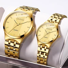

CHENXI New Couple Watch Luxury Brand Fashion New Gold Watch Men Stainless Steel Waterproof Lover Watches Gift reloj para parejas