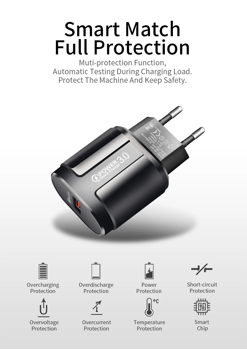ONEVAN Быстрая зарядка QC3.0 EU US адаптер usb для путешествий для iPhone 11 XS MAX Быстрая зарядка для huawei p30 pro зарядка
