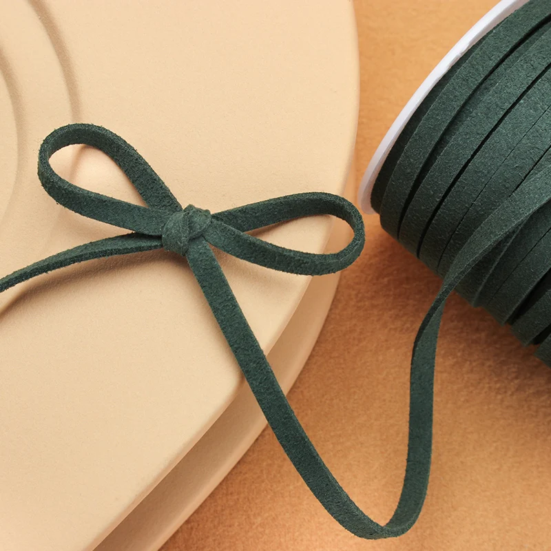 5MM 5yards 19colors Flat Faux Suede Braided Cord Belt Leather Korean Velvet Leather Jewelry Making Diy Handmade Bracelet
