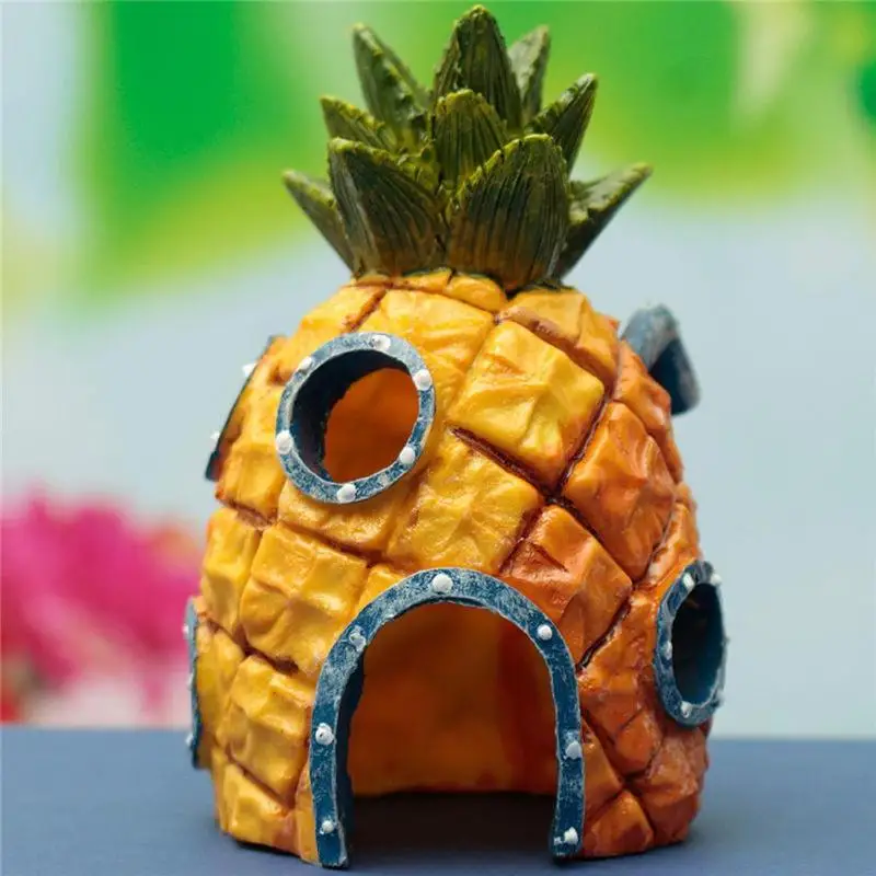 Fish Tank Aquarium Decor For SpongeBob &amp Squidward House Pineapple Cartoon Home Ornaments Accessories | Дом и сад