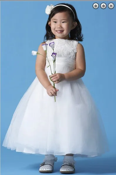 

2016 rushed Girls Pageant Prom Party vestido de daminha Communion Fashion Kids Christmas Ankle-Length A-Line Flower Girl Dresses