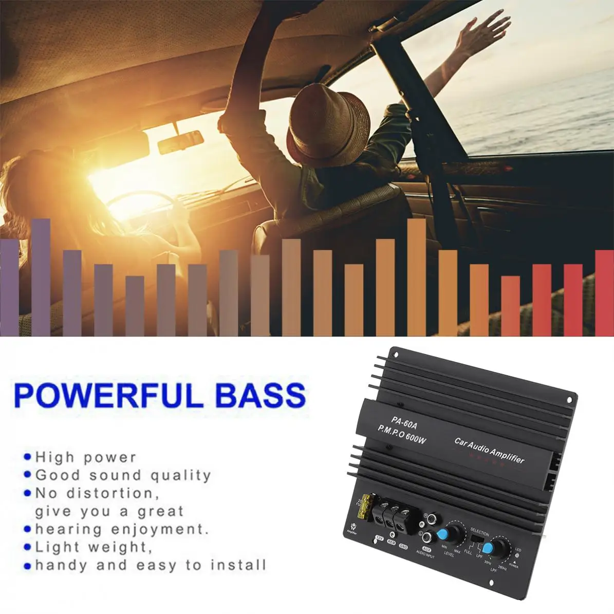 12V 600W Universal Car Audio Amplifier Board Speaker Subwoofer Board Bass Module High Power Mono Channel Lossless Accessories