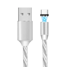 Быстрая зарядка Магнитный Micro usb type-c светодиодный кабель для передачи данных для hauwei samsung xiaomi9 светодиодный магнитный кабель для зарядки type C