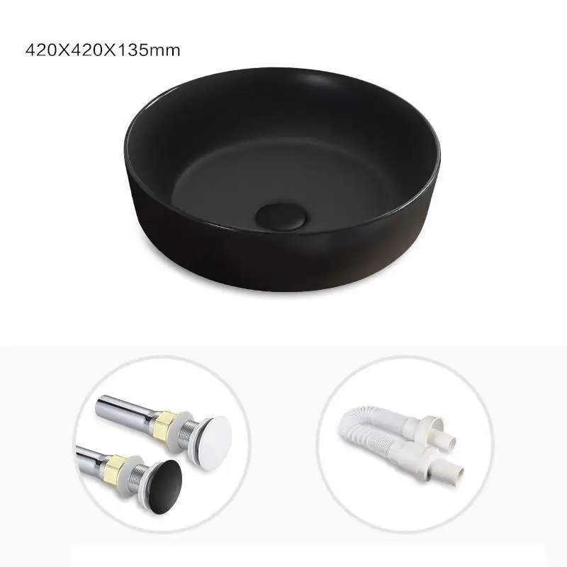Banyo Waschtisch Salle Bain wastatel Black Da Appoggio Bagno De Mano Pia Para раковина для ванной комнаты Lavabo Cuba Banheiro умывальник - Цвет: Number 24
