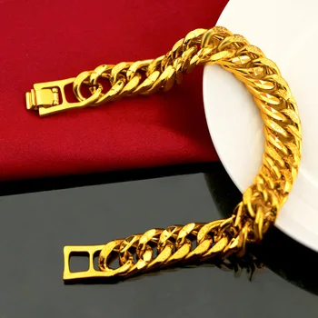 

24K Yellow Gold Bracelet For Women Retro Sand Gold Woven Sideways Hand Chain Twist Bracelet Wedding Birthday Fine Jewelry Gifts