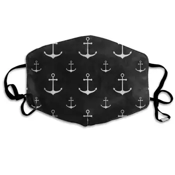 

Face Mask Cute White Anchor Black Personalized Cycling Half Face Earloop Face Mask for Man