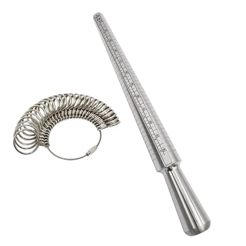 Ring Mandrel Sizer Metal Jewelry Measure Size 1 13 with Rings Finger