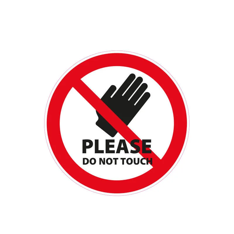 

12CM*12CM Warnzeichen Please Do Not Touch Car Sticker Reflective PVC Decal