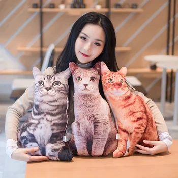 

1pc 50cm Simulation Plush Cat Sleeping Pillows Soft Stuffed Animals Cushion Sofa Decor Cartoon Plush Toys for Children Kids Gift