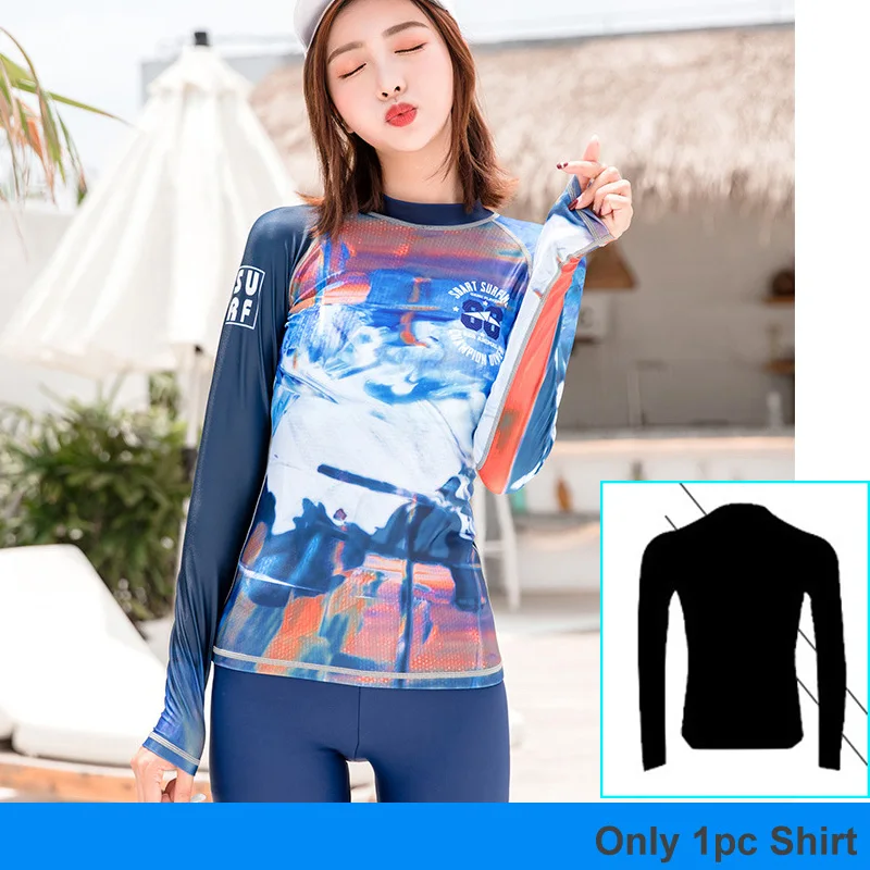 レディースラッシュガード長袖スイムシャツ + レギンス、Rashguard
