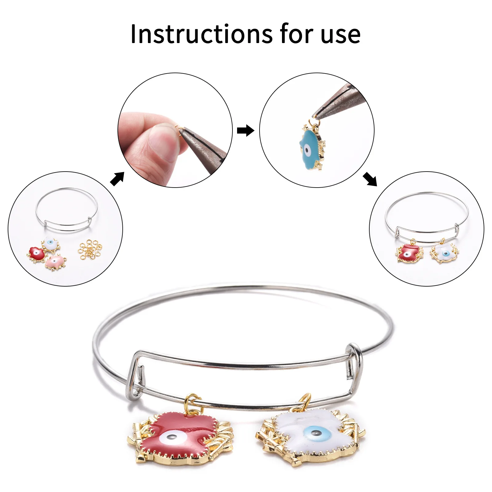 20pcs/pack Adjustable Wire Blank Bangle Bracelet Expandable Bangle Bracelet for Handmade Jewelry DIY Making Accessories