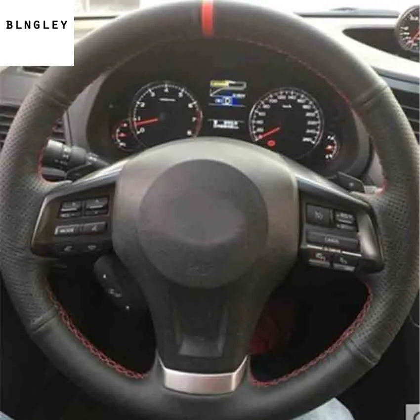 

1set Sew-on leather car steering wheel cover Car accessories for 2012-2017 Subaru XV car accessories
