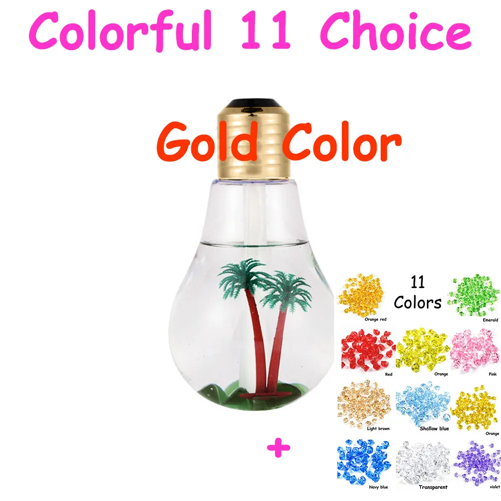 Gold with 11colors 400 мл Светодиодный увлажнитель воздуха для дома и офиса, мини распылитель эфирных масел, usb-распылитель, освежитель воздуха, распылитель с красочными цветами - Комплект: Gold with 11colors