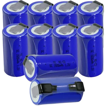 

yeckpowo 10 pcs SC battery 1.2v 1500mah subc batteries nicd power tools for makita for dewalt for bosch for hitachi for metabo