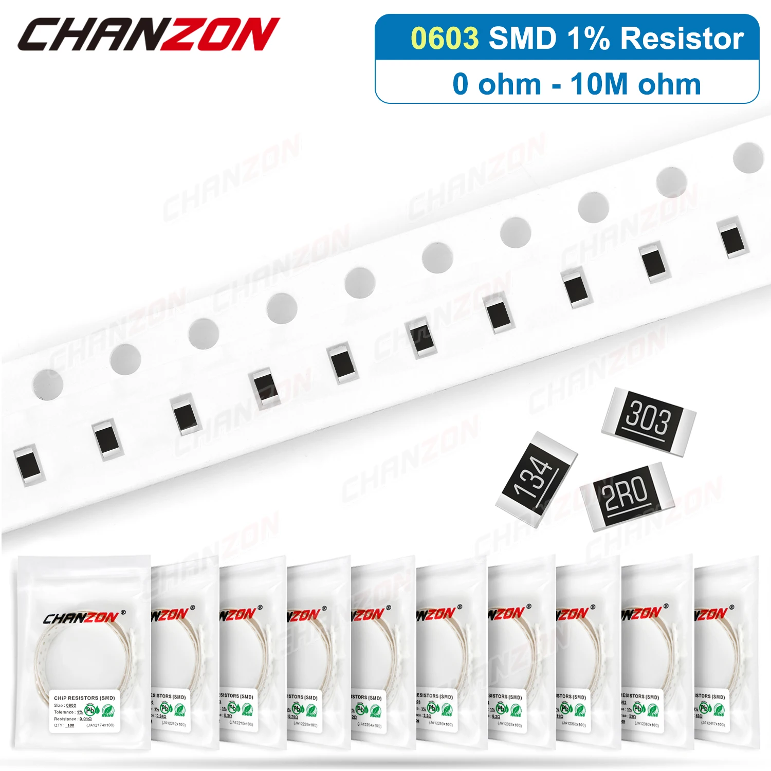 100 Teile/los 0603 1% Widerstand Hohe Präzision SMD Widerstand 0ohm 16 100 3,9 K 33 K 39 K 43 K 47 K 56 K 62 K 82 K 91 K 1M5 4M7 2K7 7K5 Ohm – Detail 1