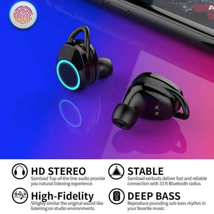 Портативные мини TWS беспроводные Bluetooth наушники стерео в ухо Спортивные Беспроводные Bluetooth наушники для телефона с зарядной коробкой