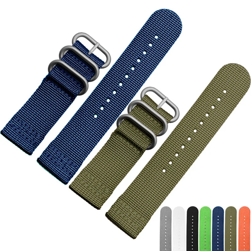 Nylon Watch Band Straps 18mm 20mm 22mm 24mm Men Women Fashion 6 Colors Canvas Watchbands With
