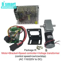 Bringsmart 12V Double Shaft DC Motor Worm Gear High Torque 5-470RPM 24 Volt Motor D Shaft Worm Reducer Reversible Customized 6