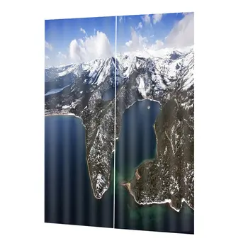 

DZGT14 Washable Drape Panel Sheer Fabric Curtain Printing Door Window Curtains Home decor