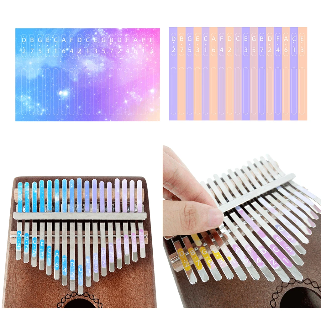 Kalimba Scale 17 Key Sticker Kalimba Thumb Piano Finger Percussion Parts Accs for Beginner Learner Musical Gift