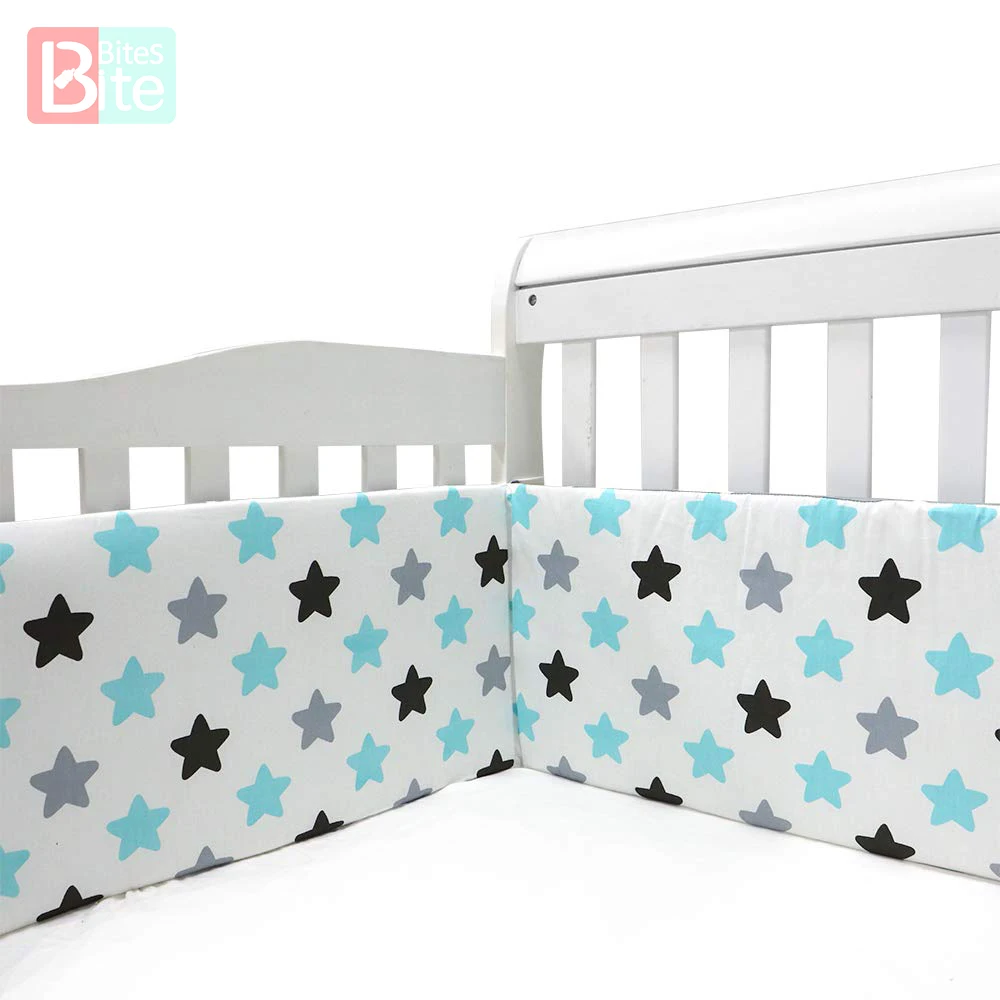 

Baby Nursery Nordic Stars Design Baby Bed Thicken Bumper One-piece Crib Around Cushion Cot Protector Pillows Newborns Room Decor