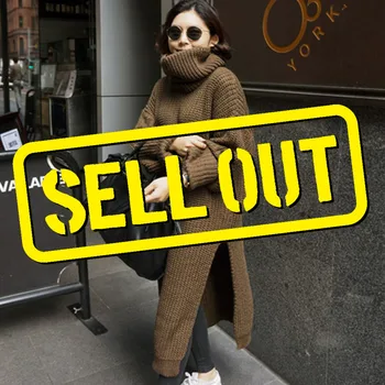 

LANMREM scarf collar coffee color pullover loose knitting autumn and winter sweater female dress korea styles fashion WO02316