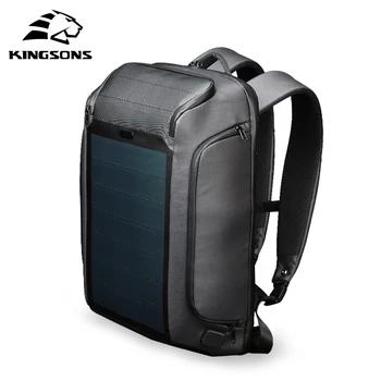 Kingsons new multifunctional solar charging anti-theft backpack men's 15-inch USB charging travel bag high-end upgraded version 3