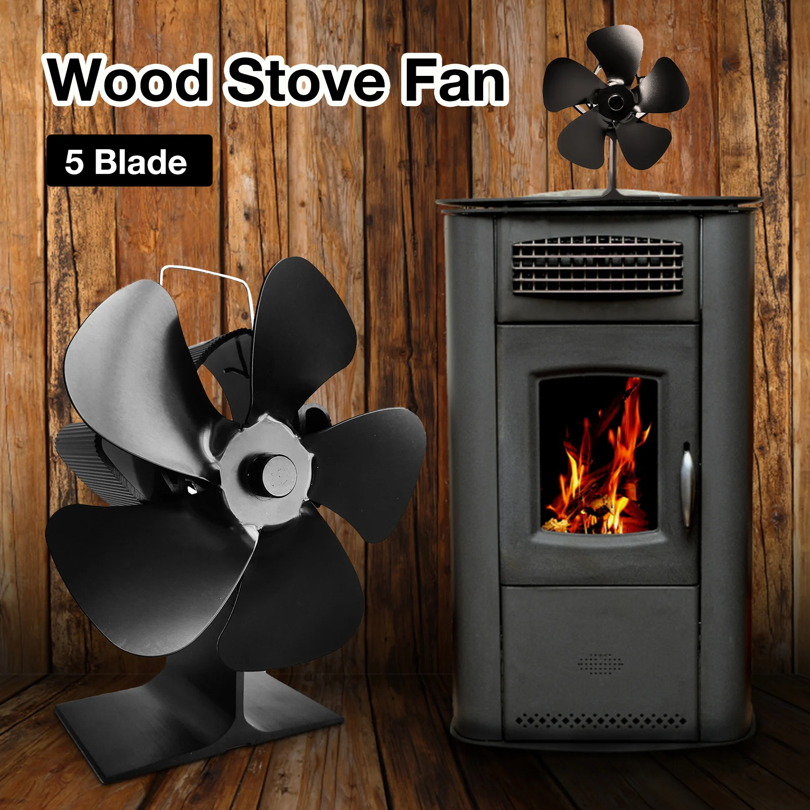 4 Blades Heat Powered Fireplace Stove Fan Wood | Heat Powered Eco Stove Fan  - Stoves - Aliexpress
