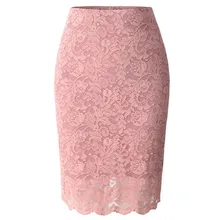 Женская кружевная офисная юбка с высокой талией, сексуальные женские юбки-карандаш, простая облегающая мягкая эластичная юбка длиной до колена#5T